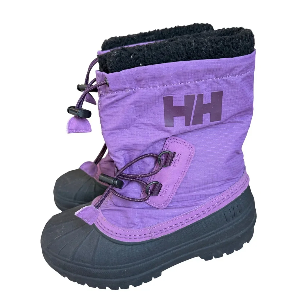 Helly Hansen Kids Purple Black Waterproof Insulated Snow Boots Size 2Y EU 32